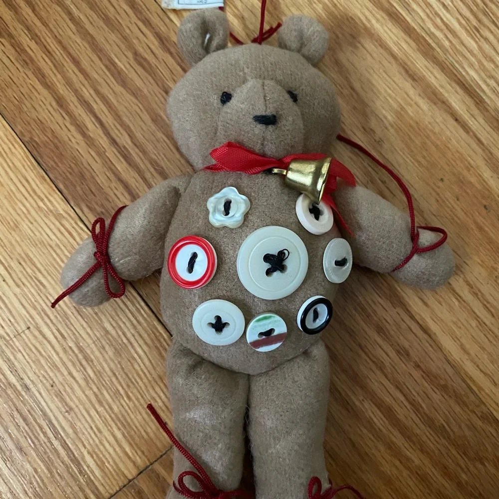 Vintage Marshall field button bear ornament